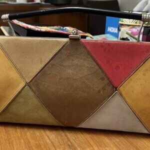 Vintage Patchwork Purse Multi-Color Leather and Patent Leather Lewis Design